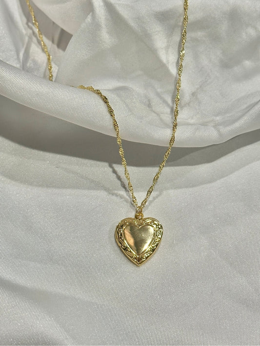 classic heart locket (size large) necklace
